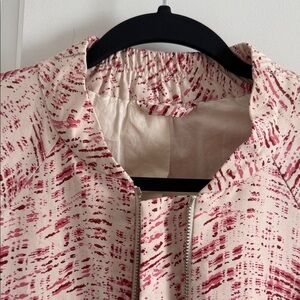 COS Cream and Pink Patterned Rain Coat